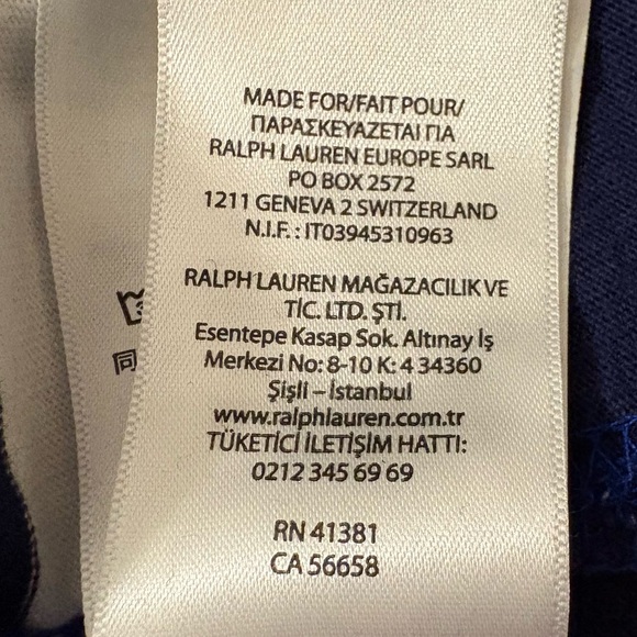 Polo Ralph Lauren Boys Iconic Striped Rugby Shirt - Size M (10-12) Royal/Navy - Picture 7 of 8